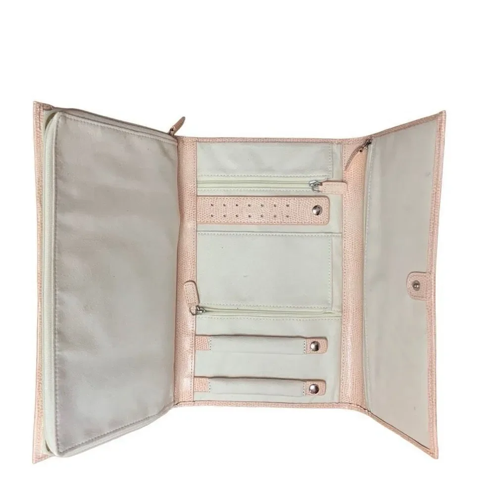 Pottery Barn Wolf Ladies Light Pink Fold-Over Closure Jewelry Portfolio